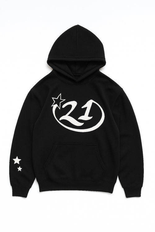 Star Hoodie Black